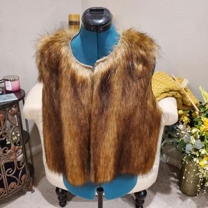 NWT Open fur front vest